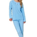 Froté dámské pyžamo Květa modré