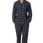 Pánské flanelové pyžamo Barney černé káro