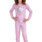 Dívčí pyžamo Elza fialové kočky