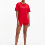 Dámské pyžamo – QS6764E – XMK – Rudá – Calvin Klein