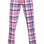 Dámské pyžamové kalhoty Magda modro-růžové káro