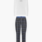 Pánský pyžamový set – NM2184E 1MT – bílá/modrá – Calvin Klein