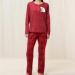 Dámské pyžamo PK CHARACTER 01 BUTTONS X – MANNISH RED – červená 00NX – TRIUMPH