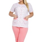 Dámské pyžamo Wera růžové nadměrná velikost