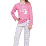Dívčí pyžamo Oda s medvídkem růžové